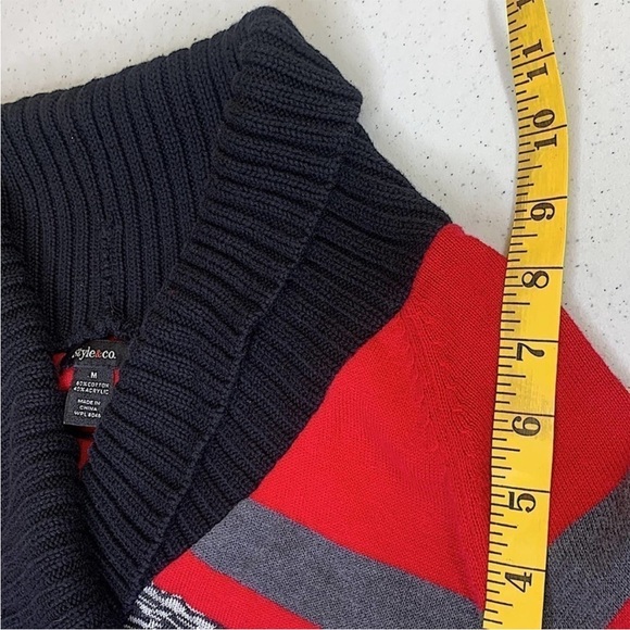 STYLE & CO Wrapped Knit Tunic Sweater Women
Size M Striped Pullover Laced Up - Picture 10 of 12